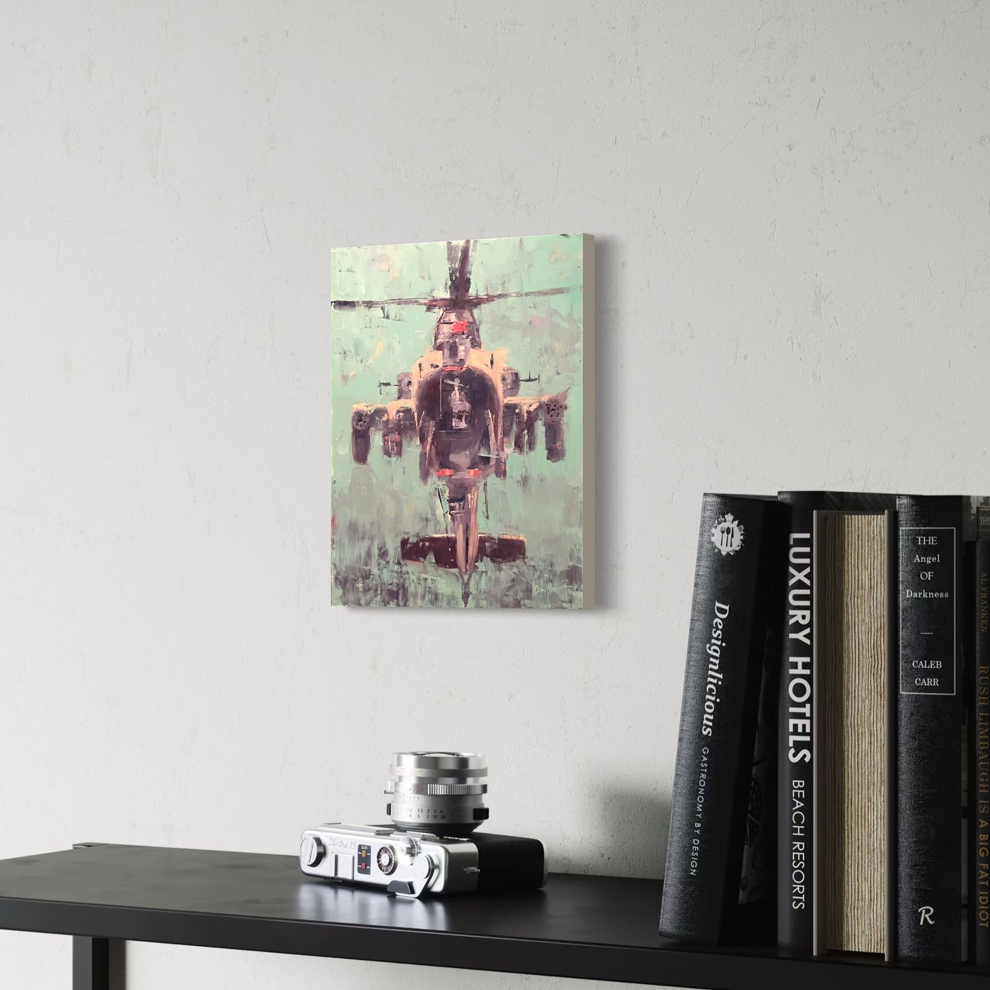 AH-64 Apache Hellfire Hello Original Oil Painting 4
