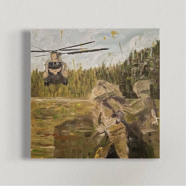 CH-47 Chinook Hooker Sling Load Original Oil Painting 1