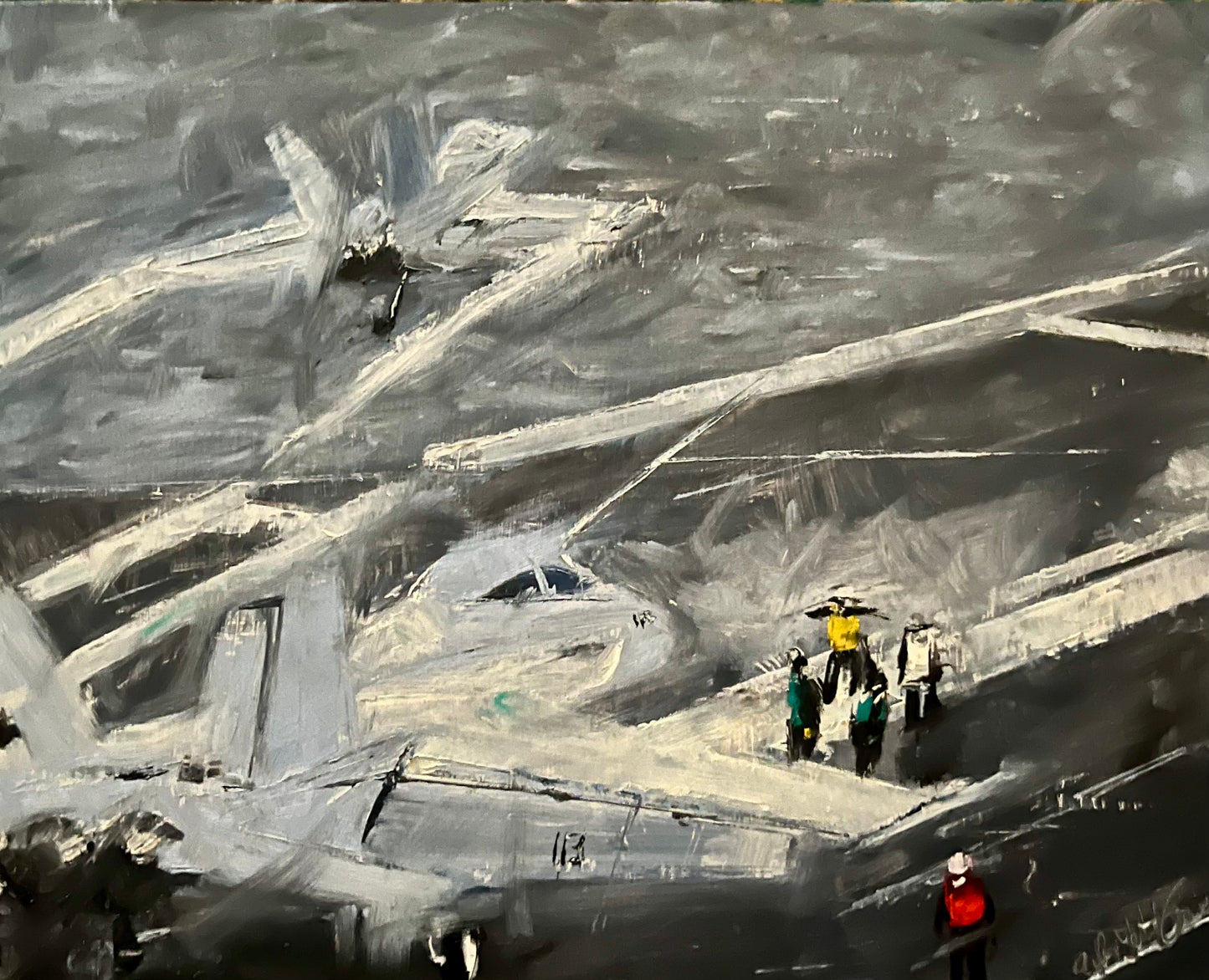 F-18 Hornet Dual Launch Original Oil Painting 2