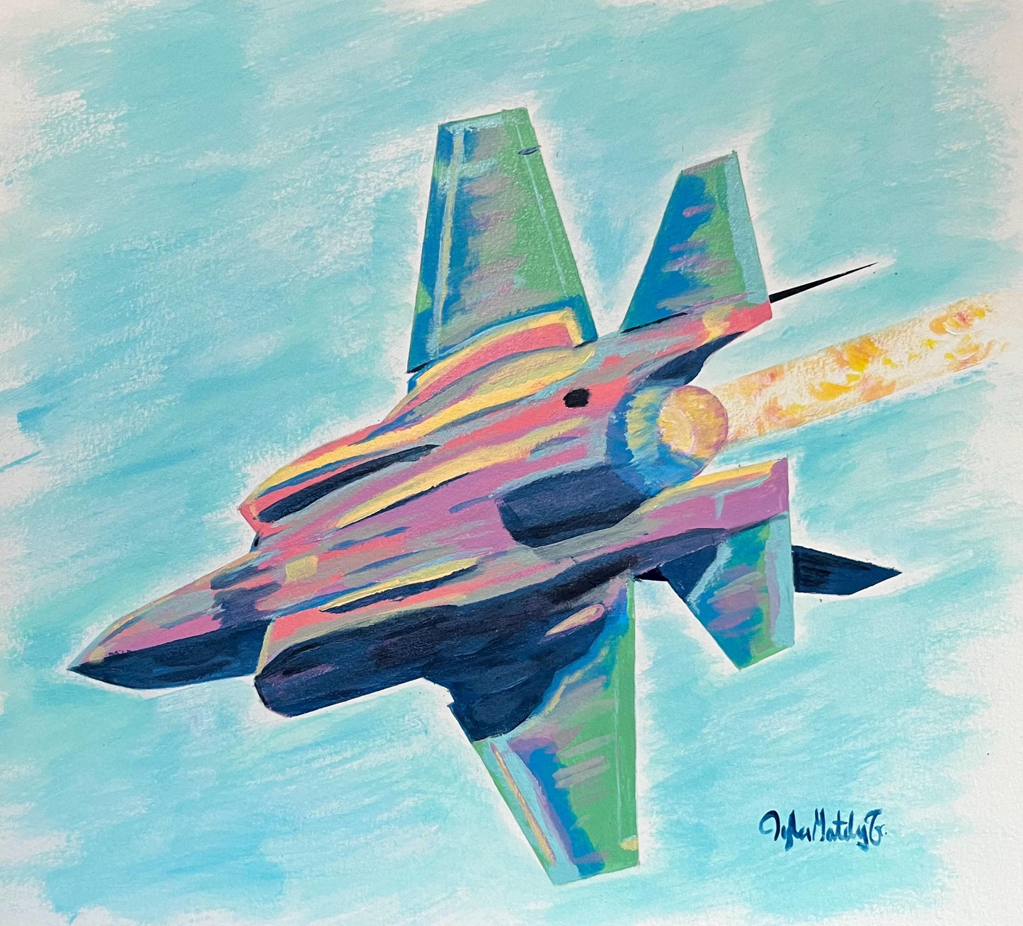F-35 “Lightning Strike” Original Gouache Painting 2