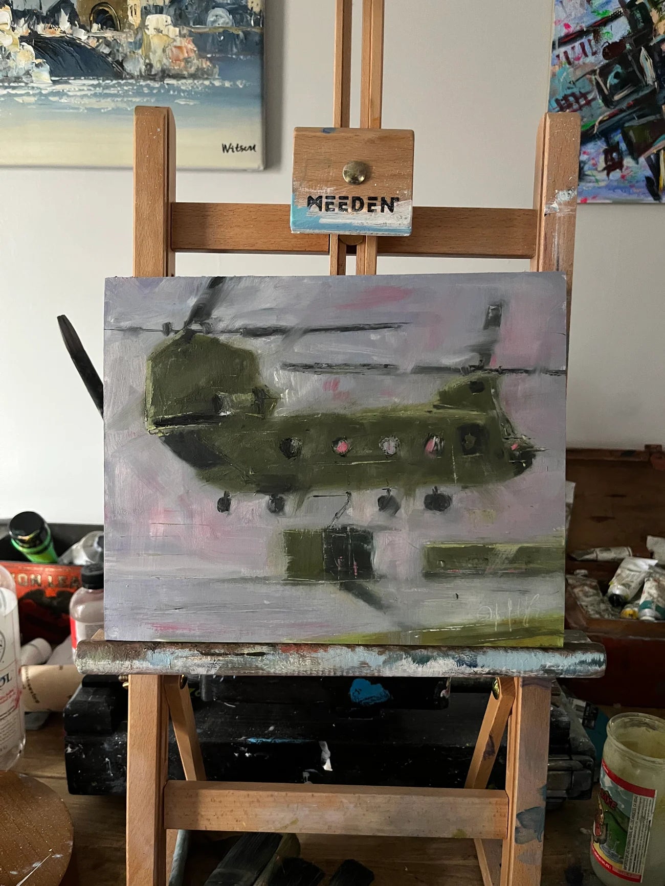Heavy Lift CH-47 Original Oil Painting