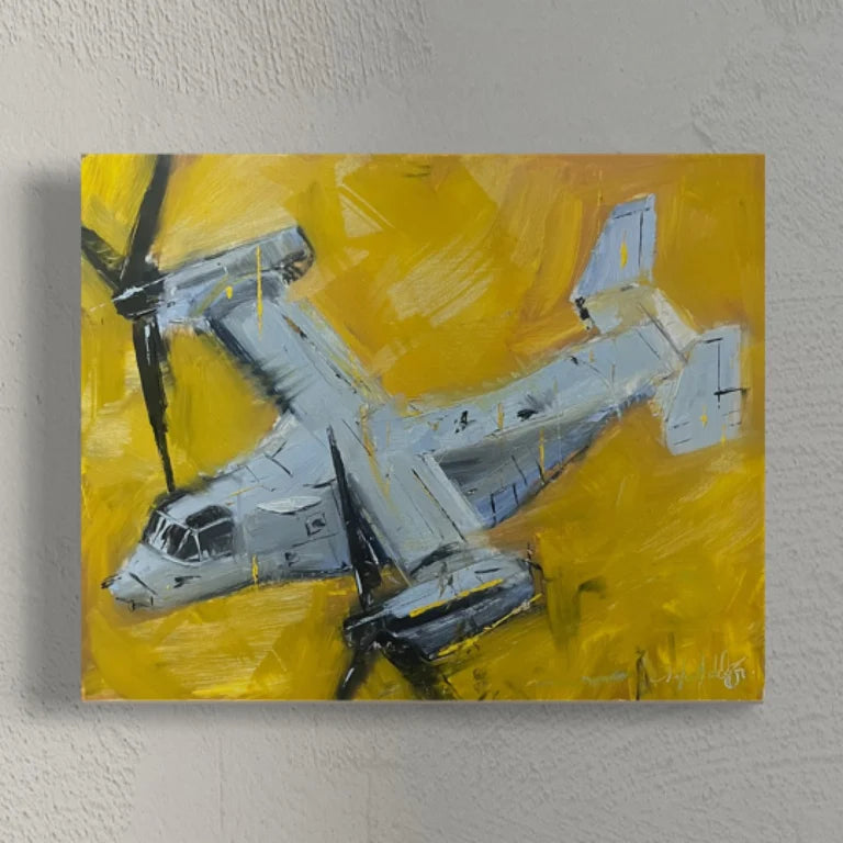 Rotors of Gold V-22 Osprey Original Oil Painting