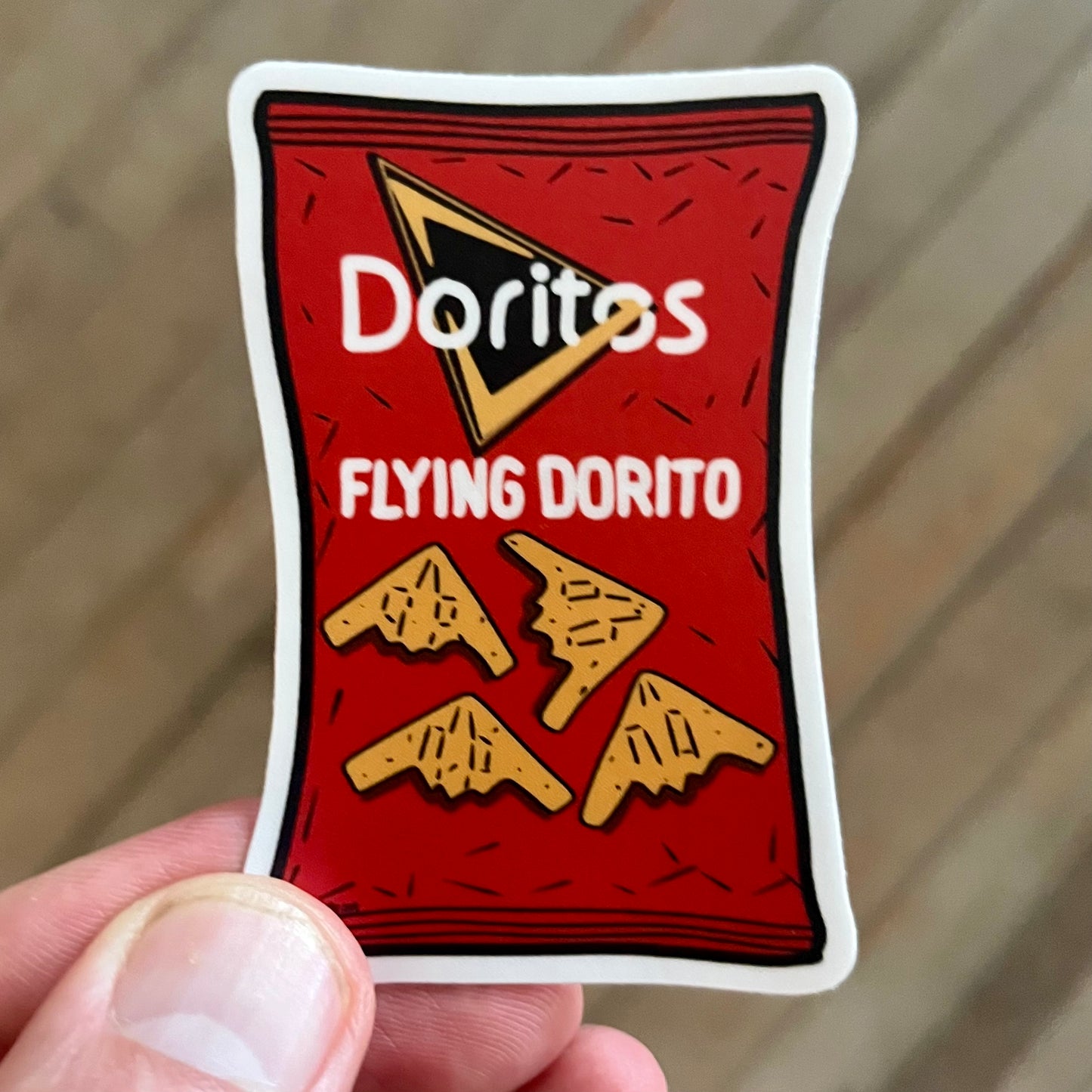 b2 bomber flying dorito sticker 1