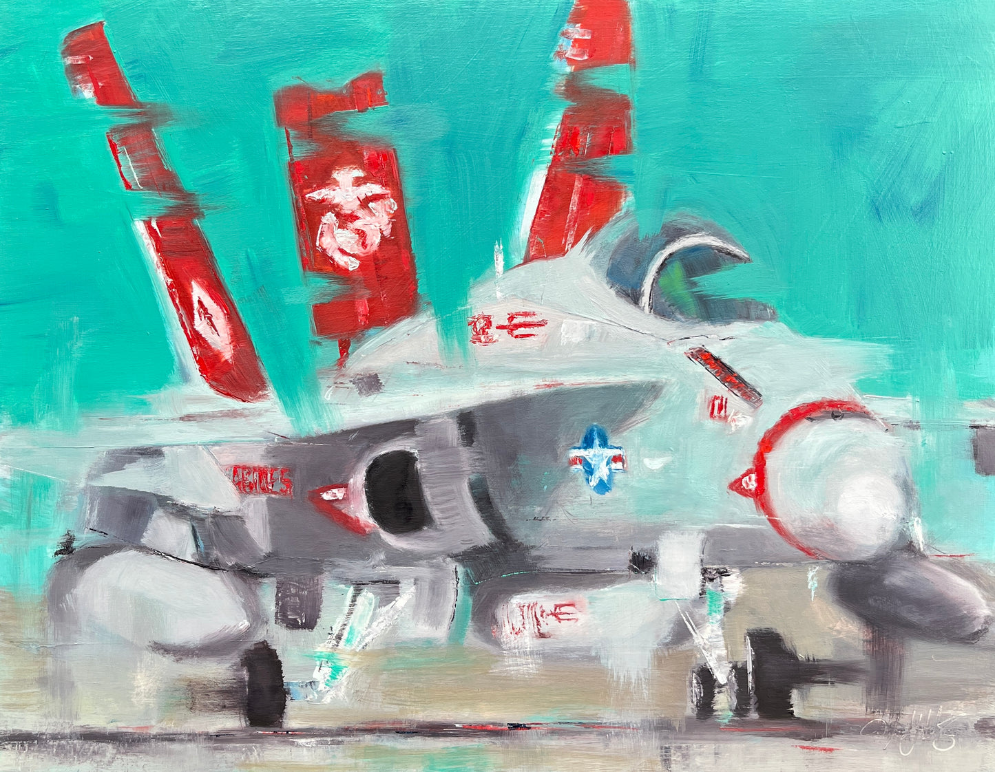Marine Corps F/A-18 Hornet – Original Oil Painting