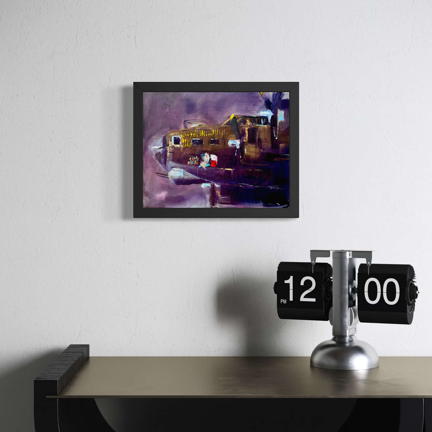 B-17 Flying Fortress Bomber Oil Painting – Original WWII Aviation Art on Canvas