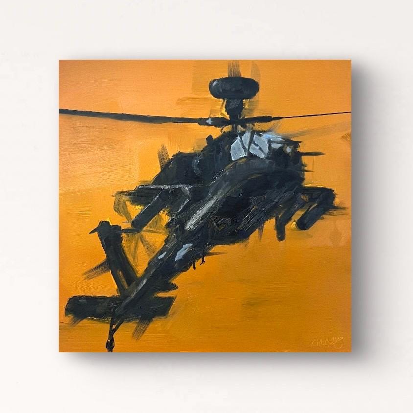 AH-64 Apache Sunset Original Painting 3