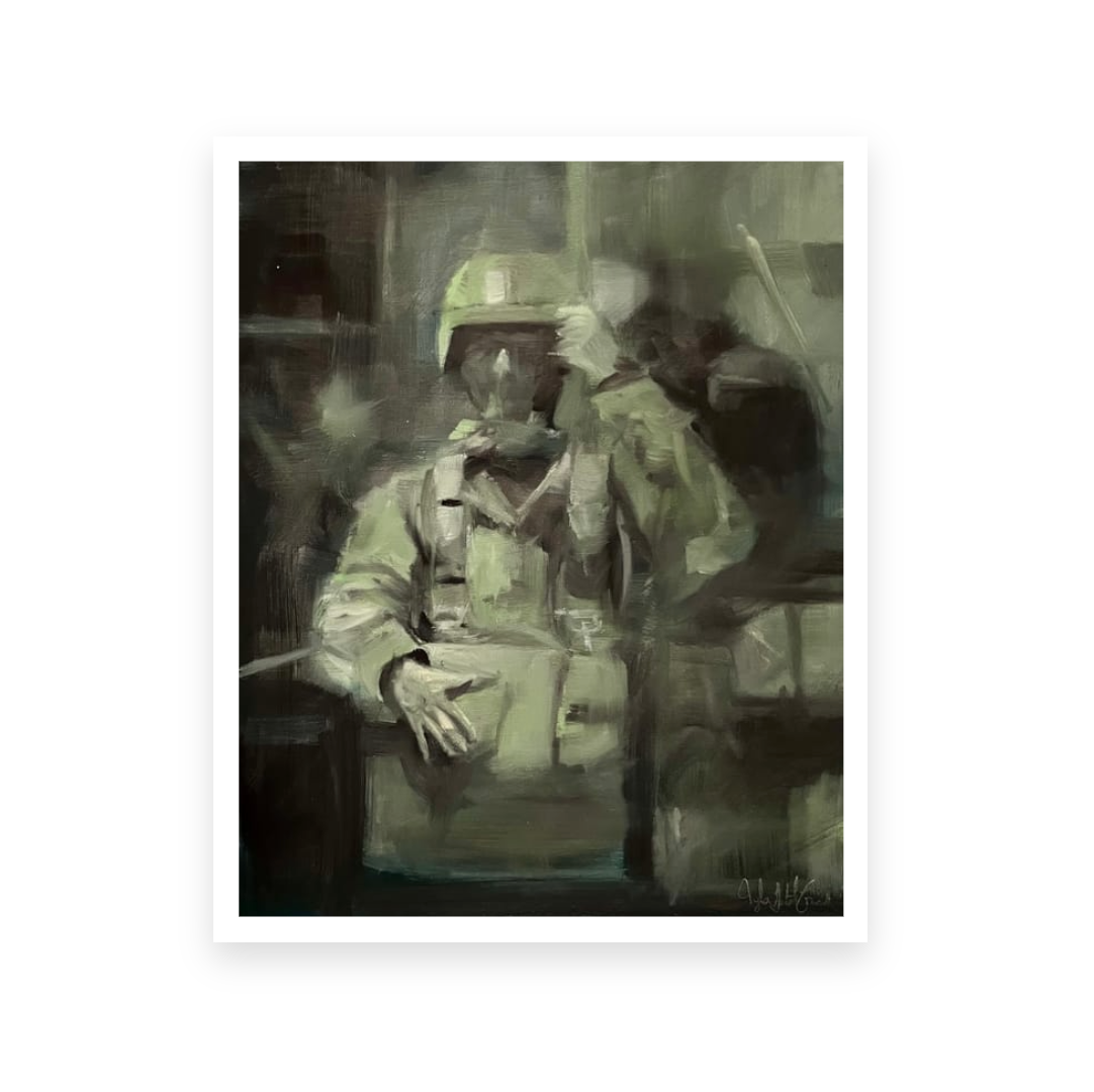 Airborne Night Jump Oil Painting Print 1