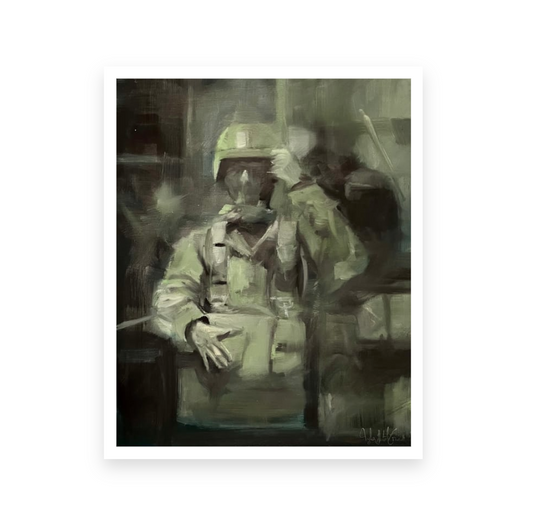 Airborne Night Jump Oil Painting Print 1