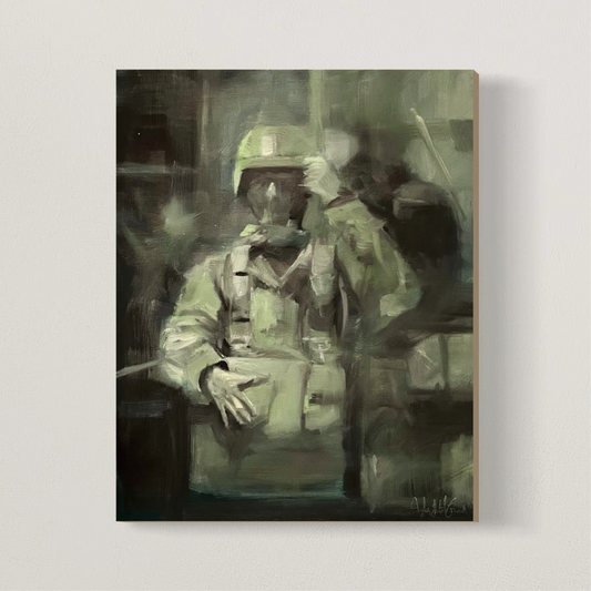 Airborne Night Jump Original Oil Painting 1