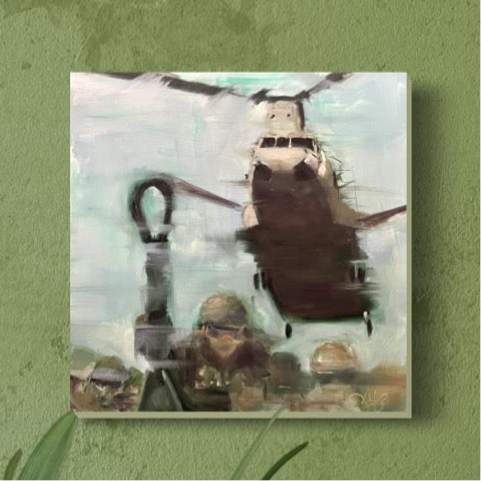 Big Windy CH-47 Chinook Original Oil Painting 1