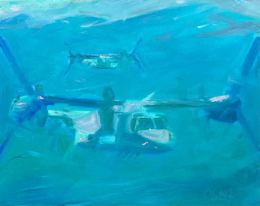 "Blue Osprey" V-22 Original Oil Painting