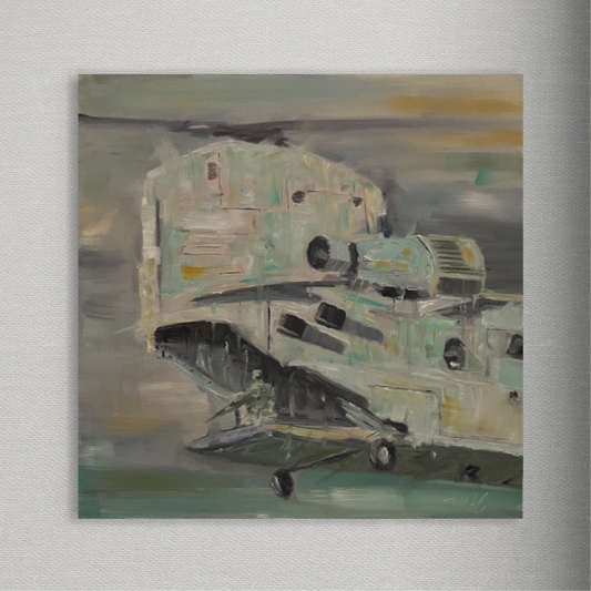 CH-47 Chinook Tail Gunner Original Oil Painting 1