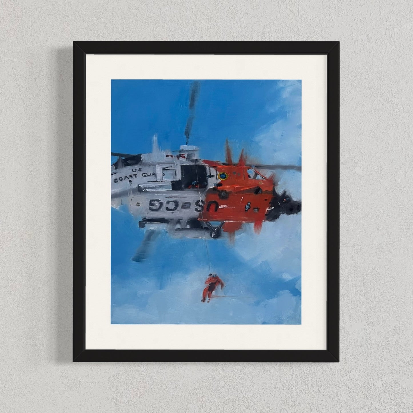 Coast Guard UH-60 Jayhawk Rescue Artwork Print 2
