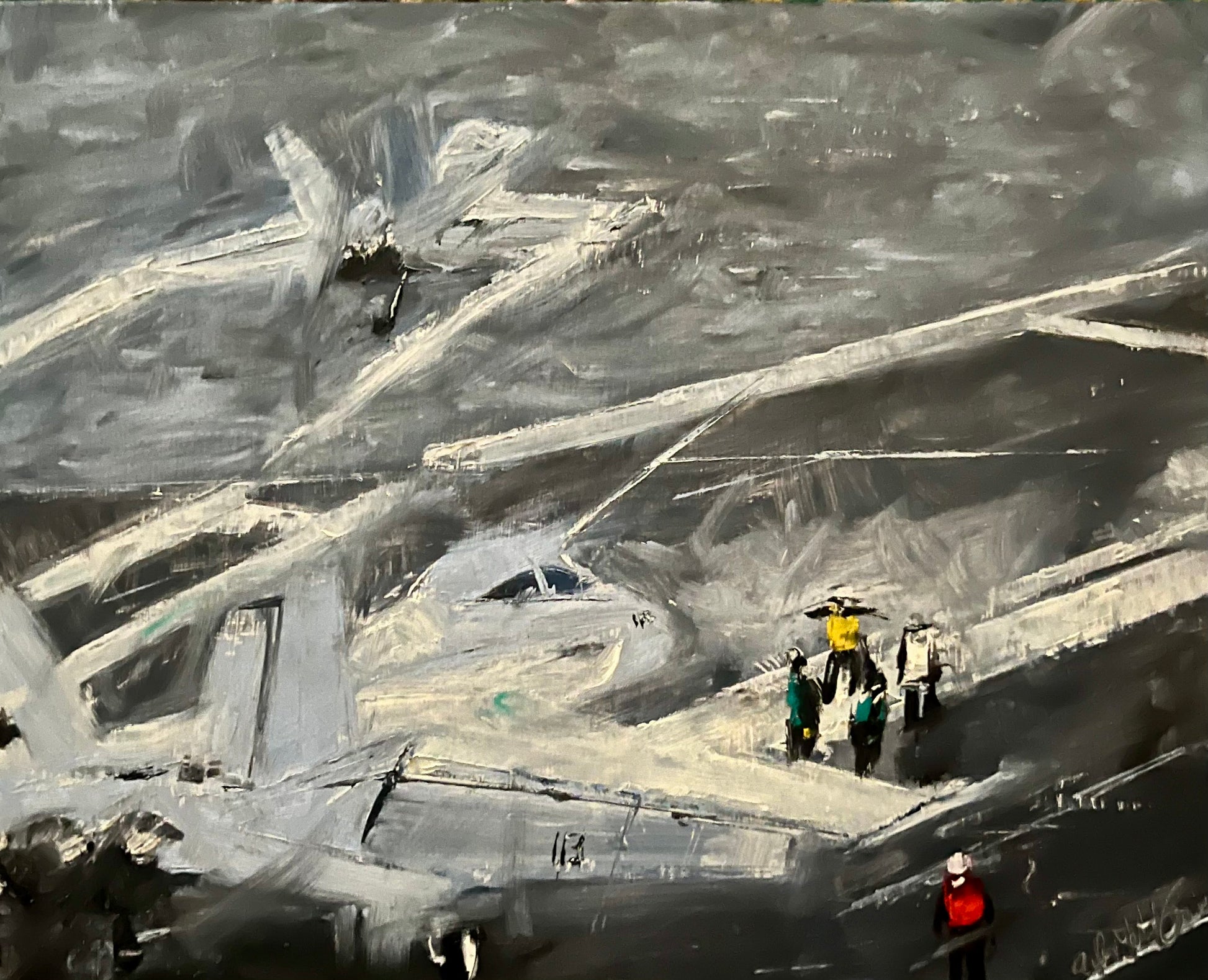 F-18 Hornet Dual Launch Original Oil Painting 2
