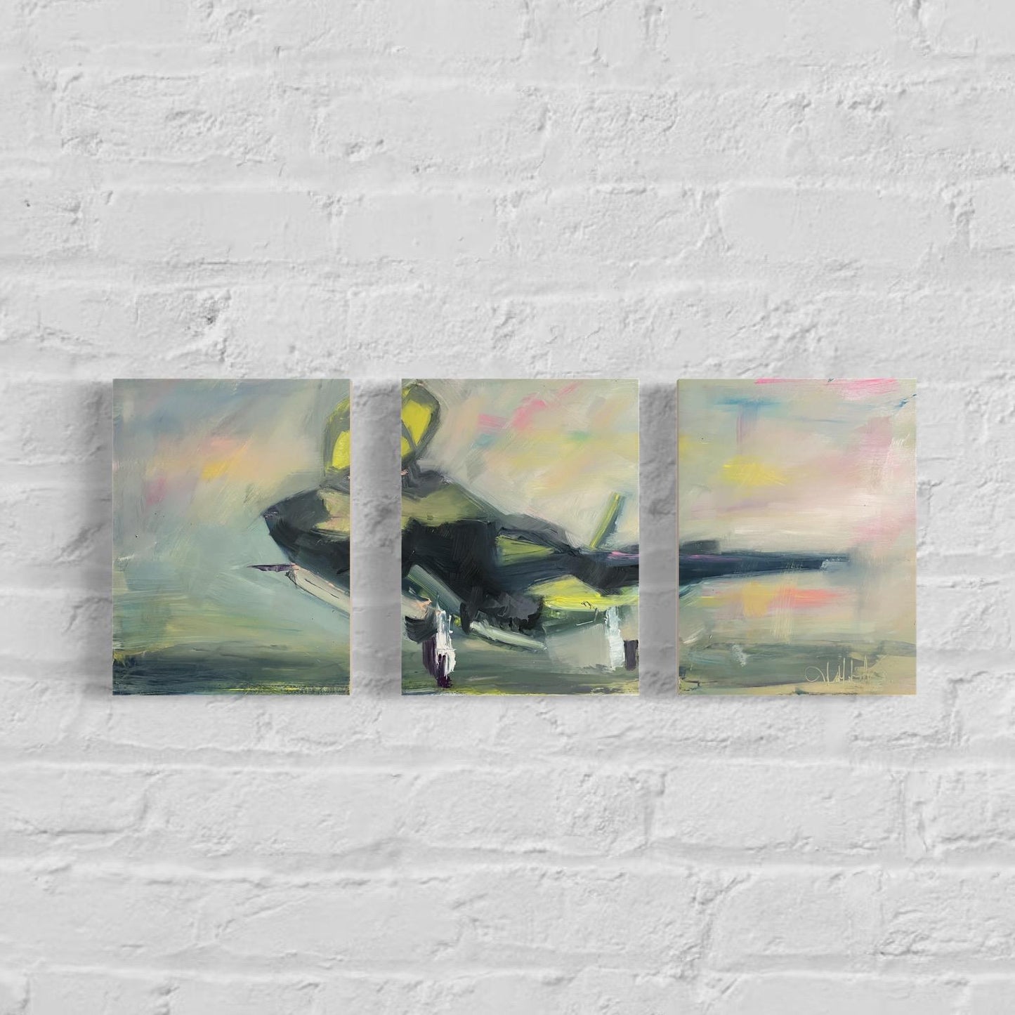 F-35 "Lightning at Dusk” Original Oil Painting 1