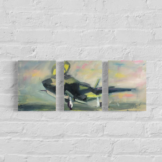 F-35 "Lightning at Dusk” Original Oil Painting 1