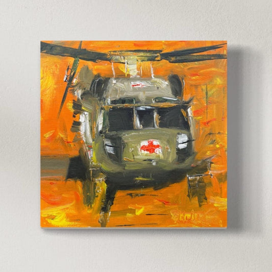 Fall Dustoff MEDEVAC Black Hawk Painting 1
