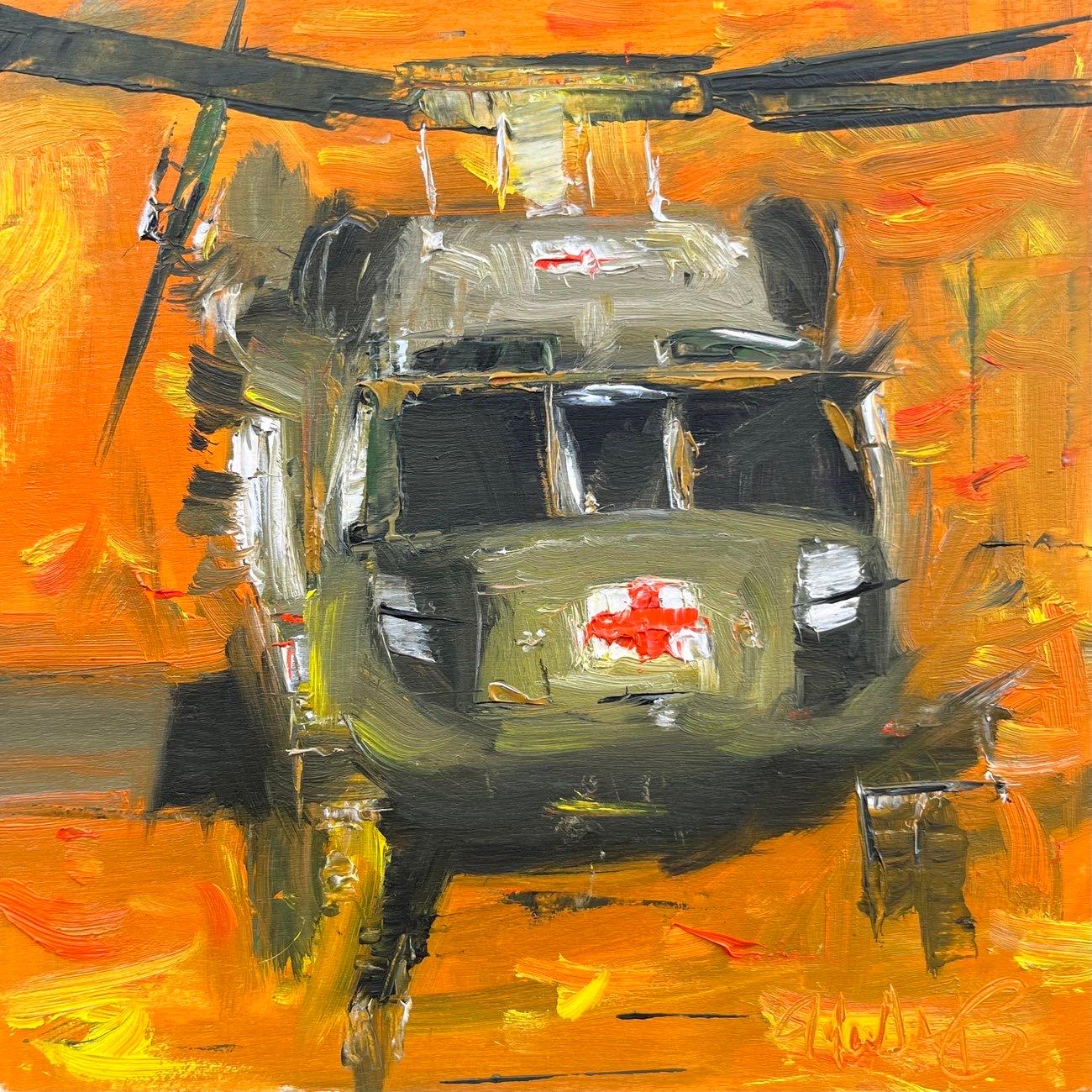 Fall Dustoff MEDEVAC Black Hawk Painting 2