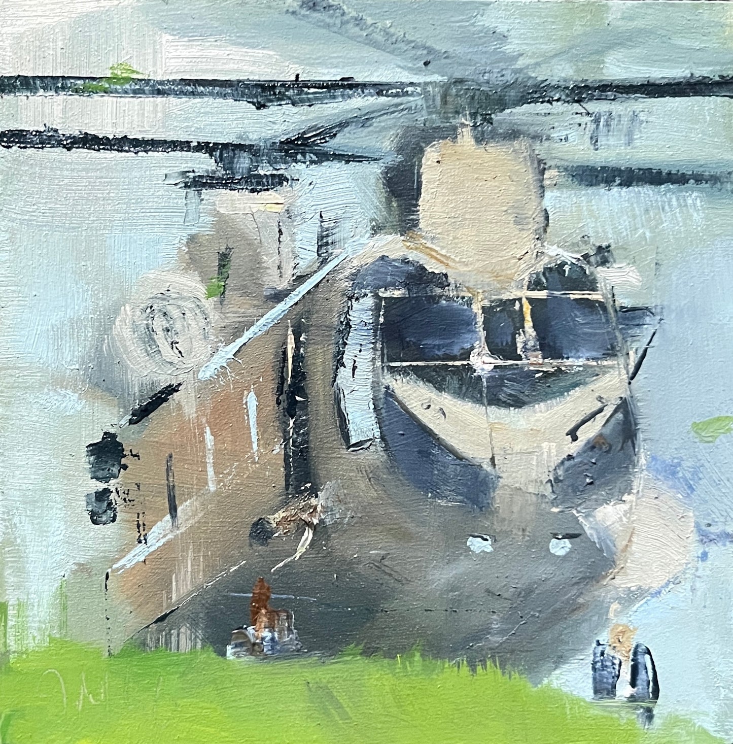 CH-47 Chinook Original Oil Painting – Modern Military Helicopter Art, Army Aviation Wall Decor