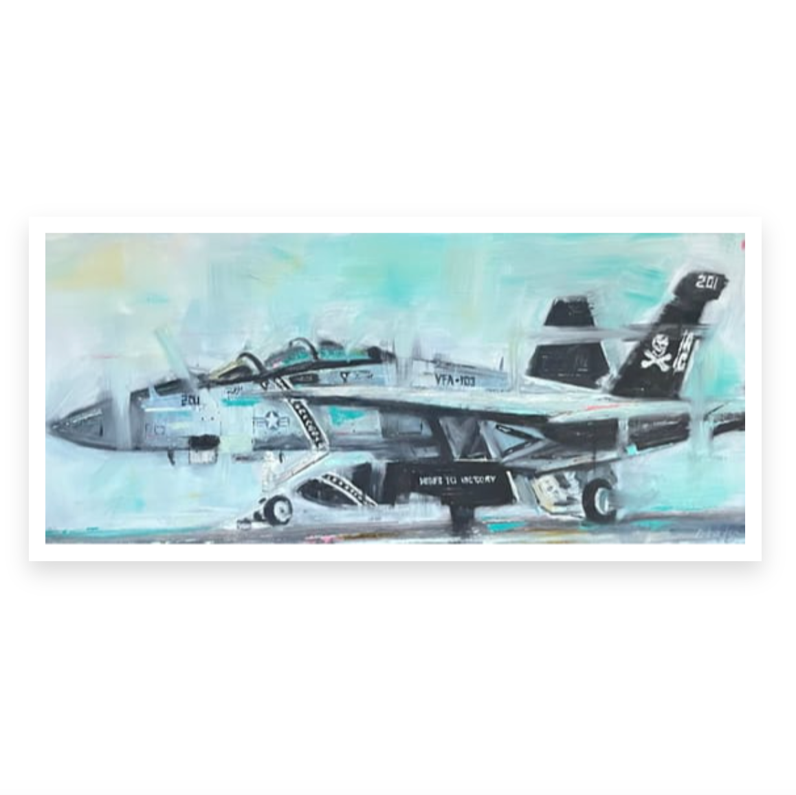 Jolly Roger F-18 Original Oil Painting Print 2