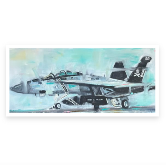 Jolly Roger F-18 Original Oil Painting Print 2