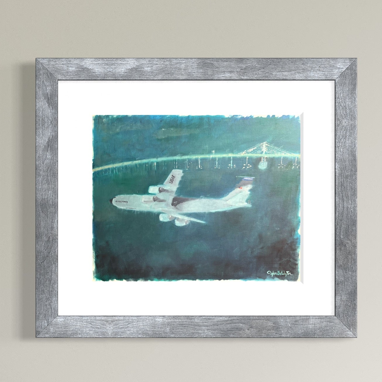 KC-135 Over the Skyway Bridge Artwork Print 1