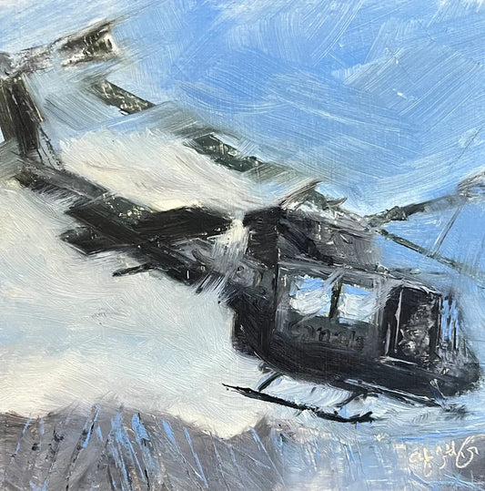 Mountain Griffon Huey Original Oil Painting