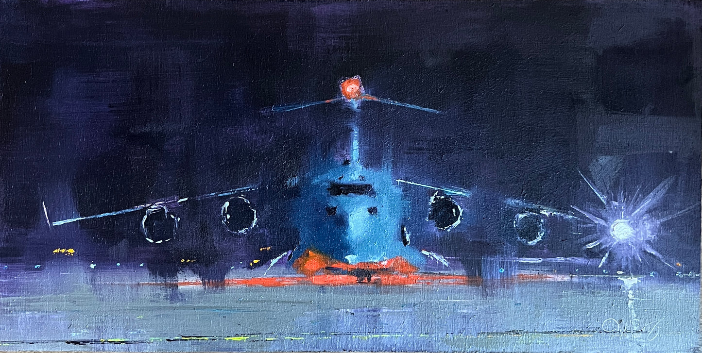 Night Moose 2 — Original C-17 Globemaster III Aviation Art