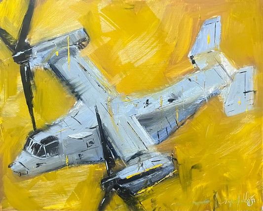 Rotors of Gold V-22 Osprey Original Oil Painting