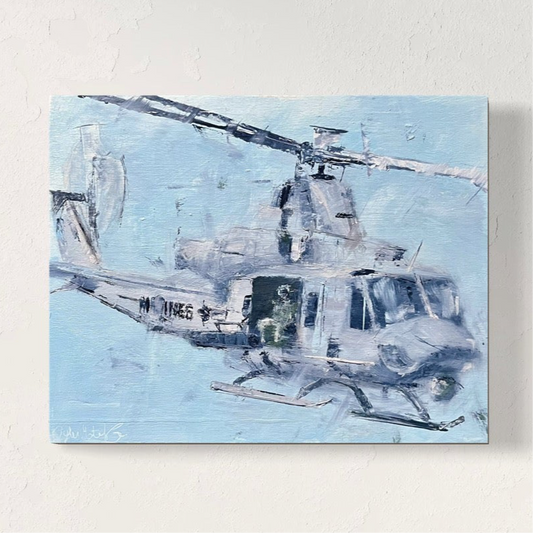 Venom Huey UH-1 Huey Original Oil Painting 1