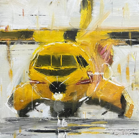 Yellow Guardian CC-295 Original Oil Painting