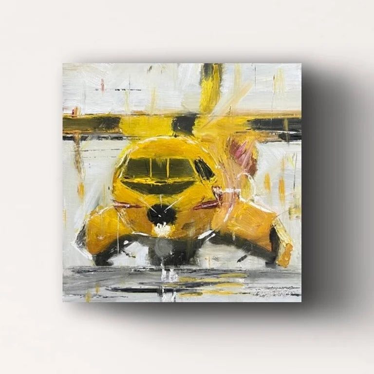 Yellow Guardian CC-295 Original Oil Painting